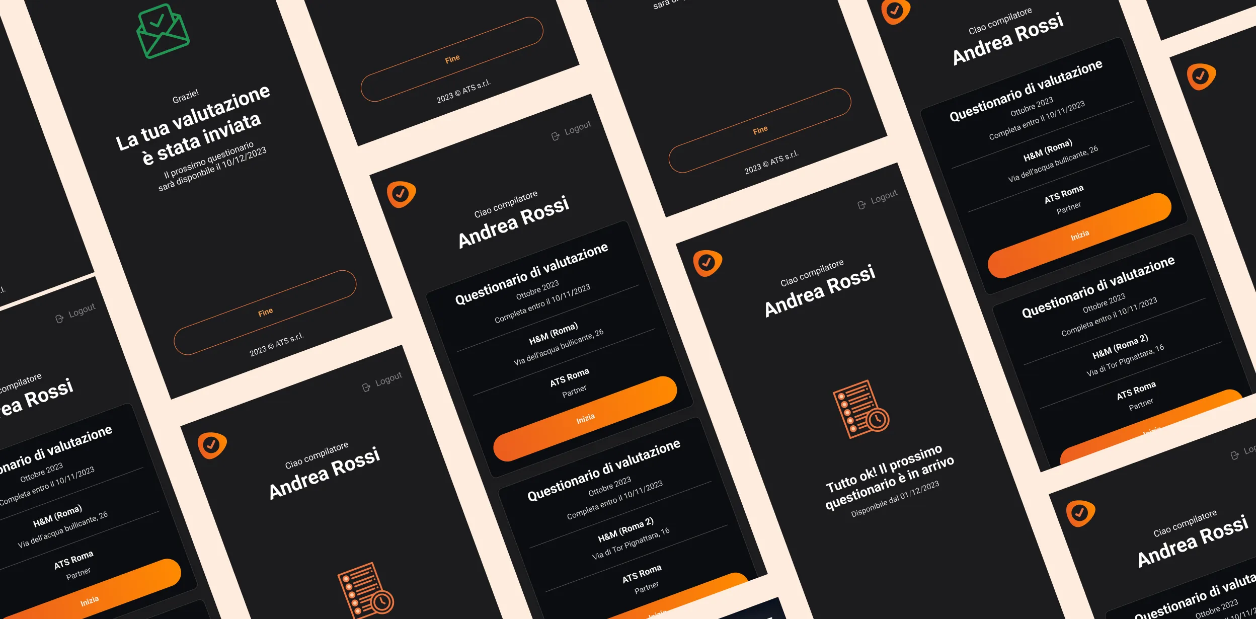 UI ATS: interfaccia principale ad alto contrasto