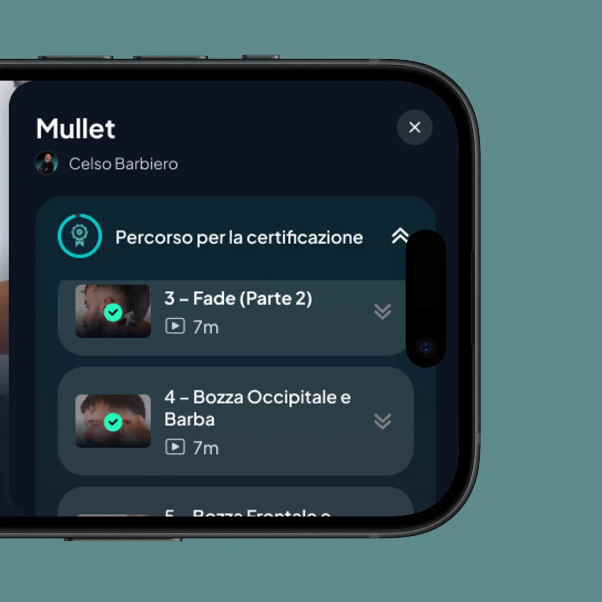 UI BeConcept: card corso con colori distinti per categoria