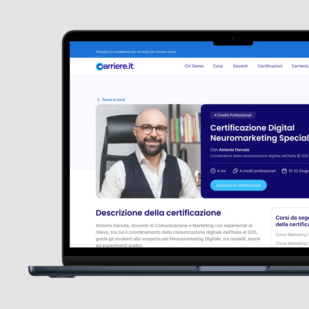 UI Carriere.it: dettaglio corso