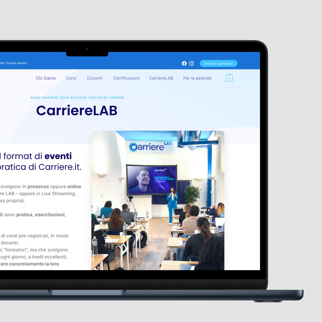 UI Carriere.it: area cliente